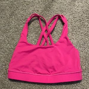 Hot pink size 0 lululemon sports bra